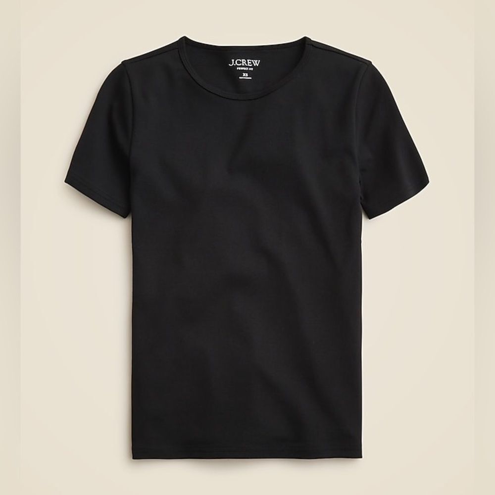 011/ bf355 j crew perfect-fit short-sleeve T-shirt in black - flawed